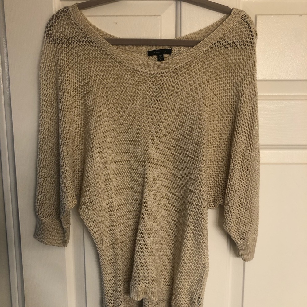Timing Cream Crew Neck Sweater Lightweight Knit